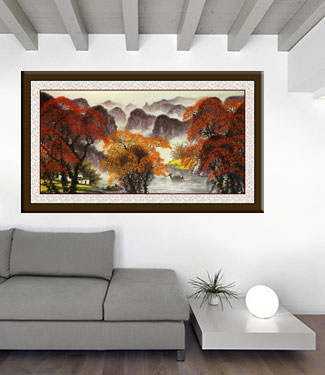 Li River Large Landscape Painting living room view