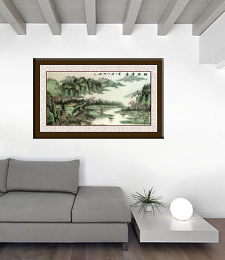 Silence of Spring Rain - South China Li River Village Home Landscape living room view