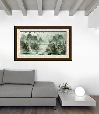Big Chinese Landscape Painting living room view