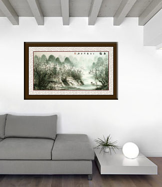Large Landscape Painting living room view