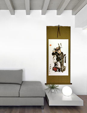 Zhong Kui Ghost Warrior - Wall Scroll living room view