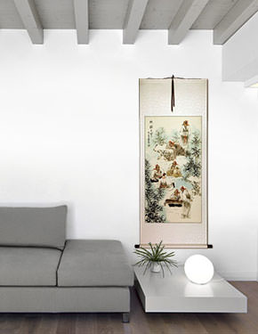 Bamboo Grove - Wall Scroll living room view