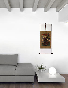 Shigeoka Geisha - Japanese Woodblock Print Repro - Wall Scroll living room view
