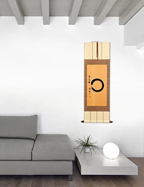 Enso Zen Circle - Wall Scroll living room view