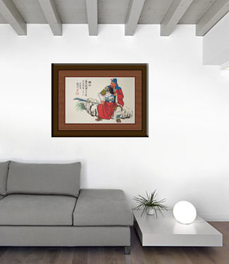 Guan Gong Saint of Warriors Painting living room view