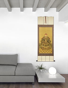 Emperor Ancestor - Chinese Print Wall Scroll living room view