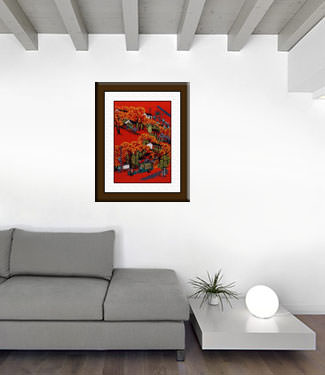 Mountain Village - New Look - Chinese Folk Art Painting living room view