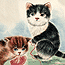 Asian Cats & Kittens Paintings Art