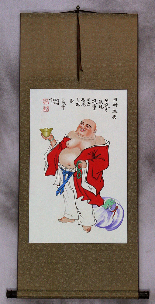 Happy Buddha Wall Scroll