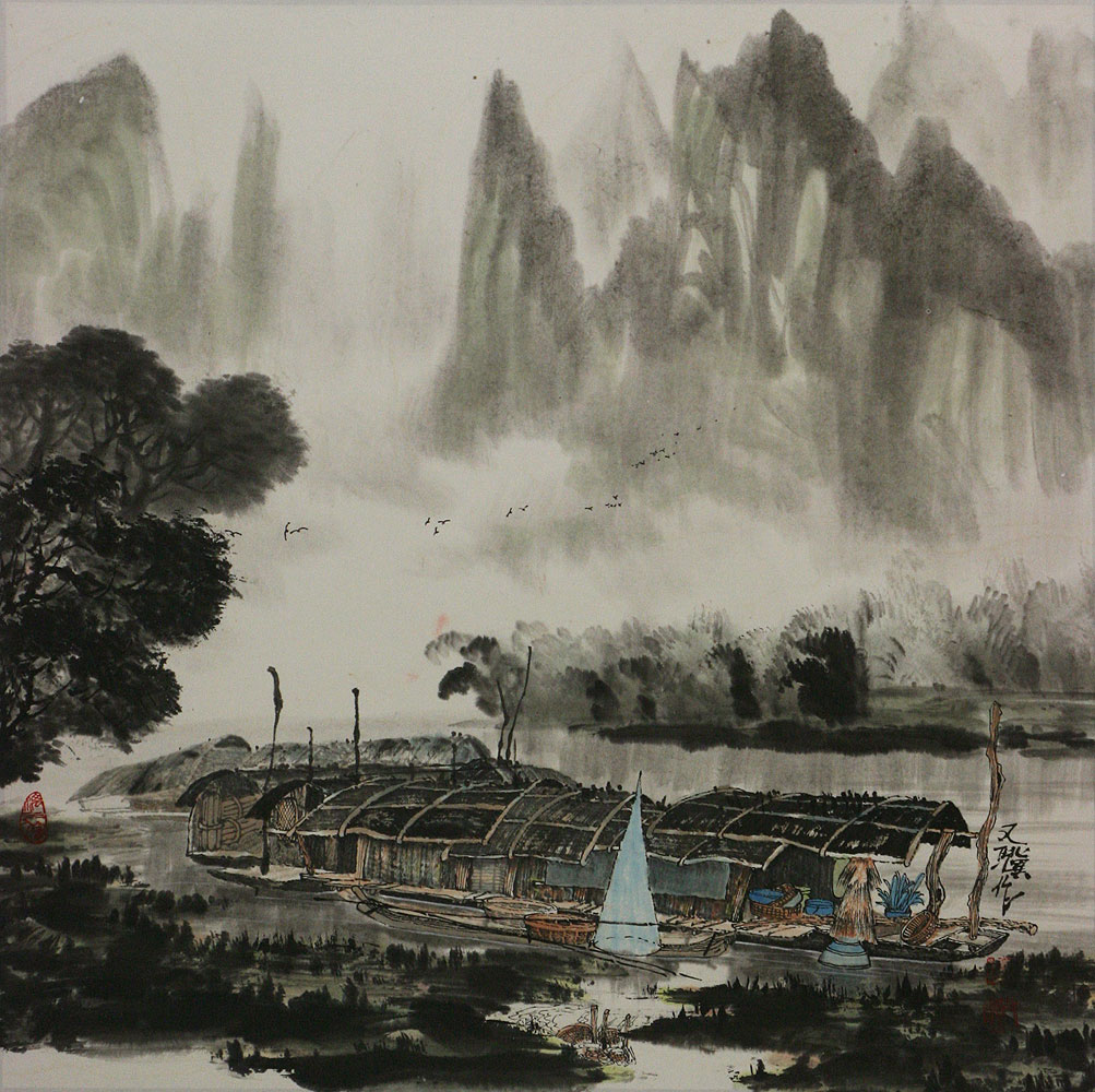 South China River Boat - Landscape Painting