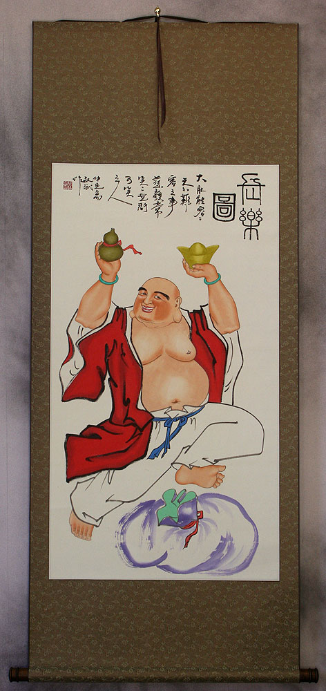 Fat Happy Buddha Wall Scroll