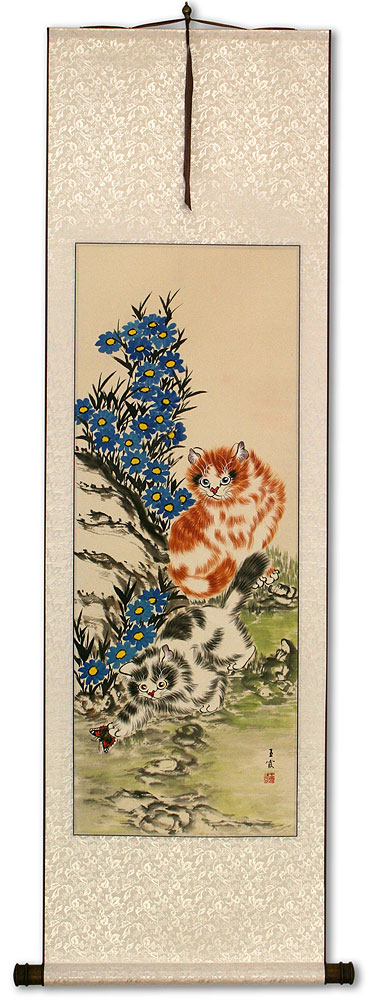 Cats / Kittens - Chinese Scroll