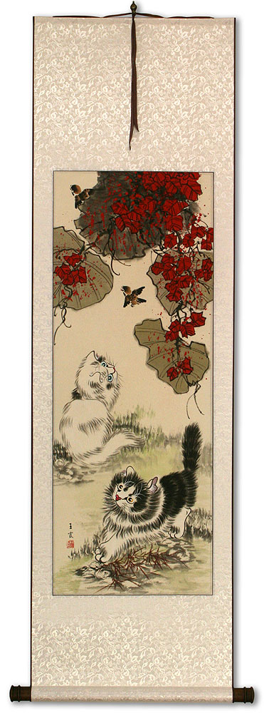 Chinese Kittens - Asian Art Scroll