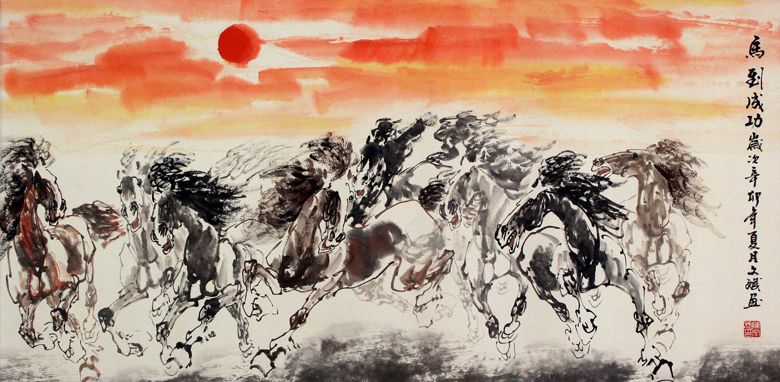 Big Oriental Horse Painting