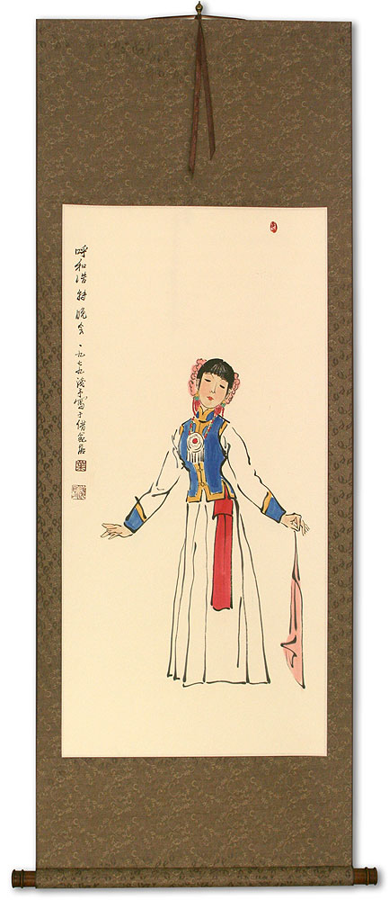 Dancing Girl - Wall Scroll