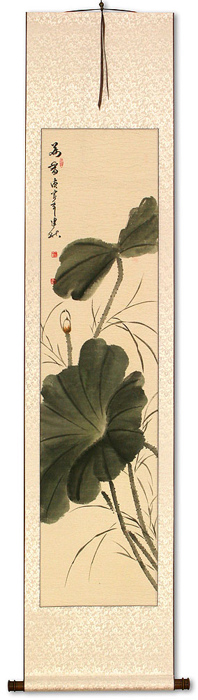 Fragrance of Lotus - Chinese Bird and Flower Wall Scroll
