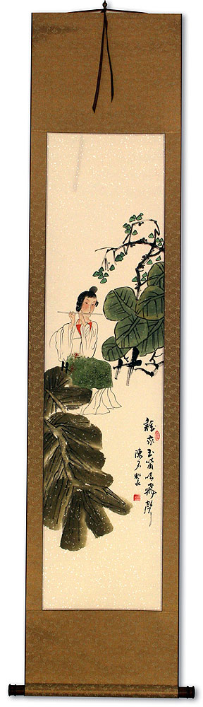 Beautiful Asian Woman Wall Scroll