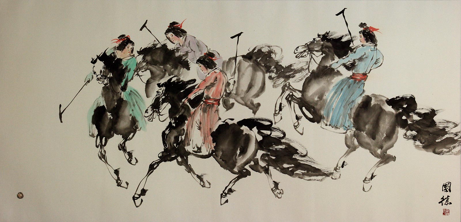 Ancient Chinese Horseback Polo - Large Painting