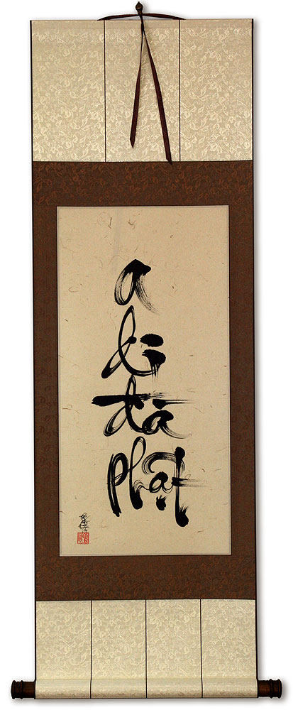 Amitabha Buddha Vietnamese Calligraphy Wall Scroll