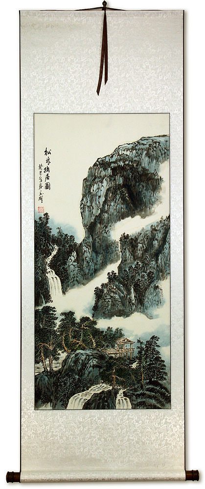 Chinese River Home Landscape Wall Scroll