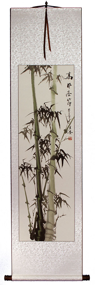 Colorful Asian Bamboo Wall Scroll