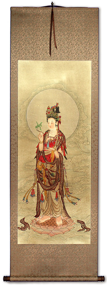 Guanyin Buddha - Partial-Print Wall Scroll