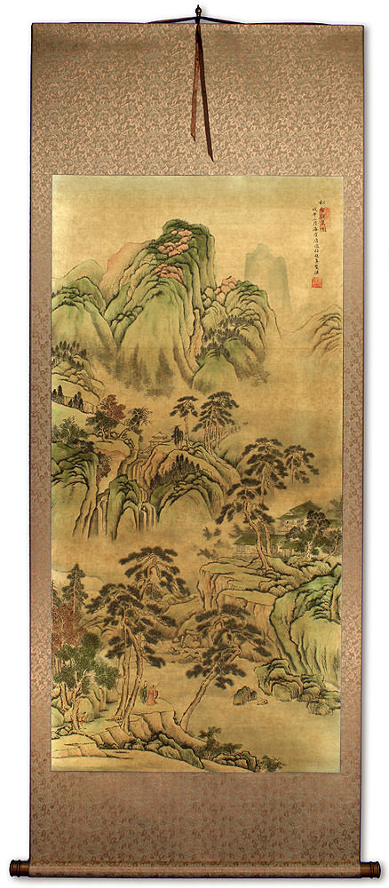 Scenery of Pine Mountain - Chinese Landscape Print Wall Scroll