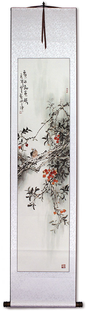 Birds and Flowers Wall Scroll