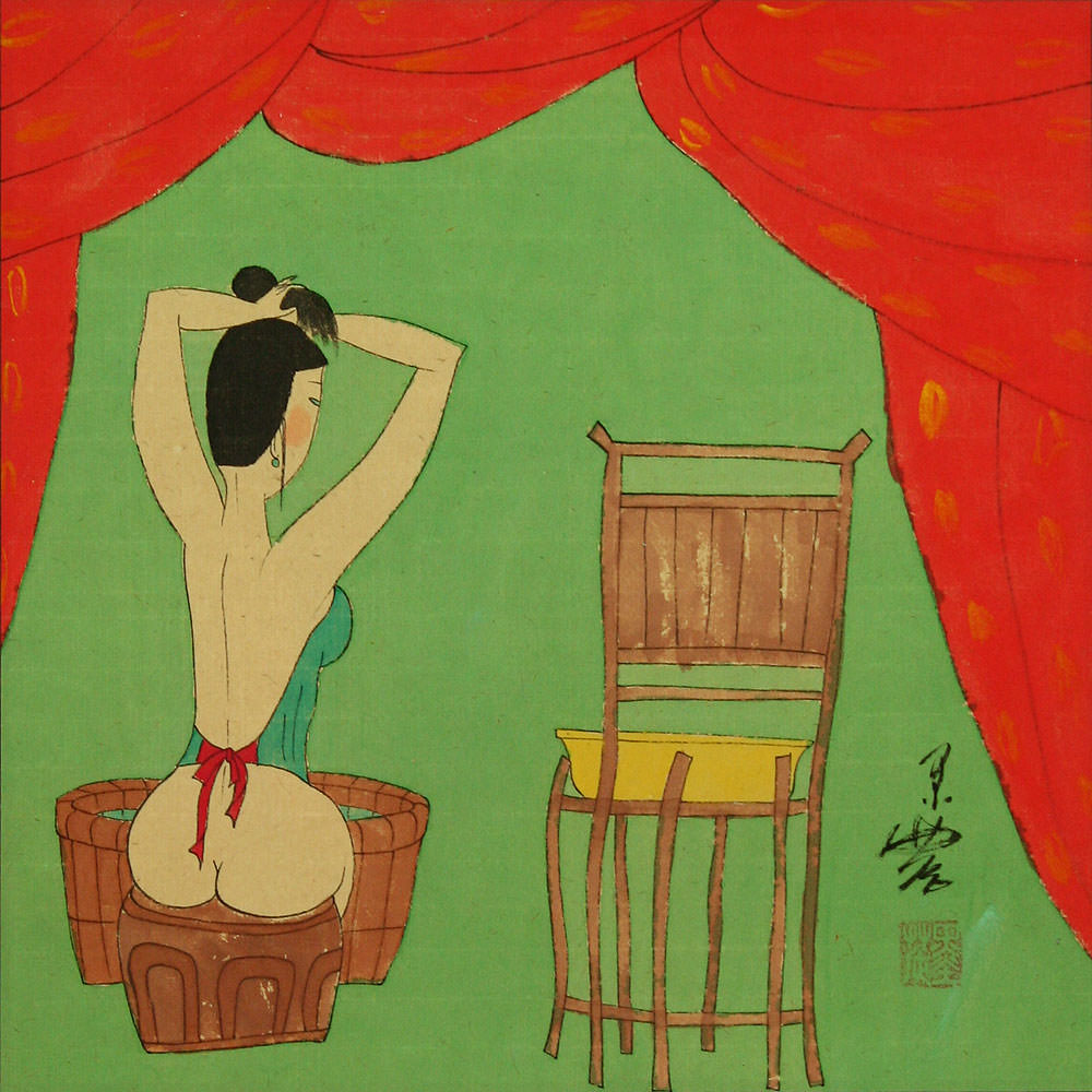 Lady Ready for Bath - Chinese Modern Art Painting