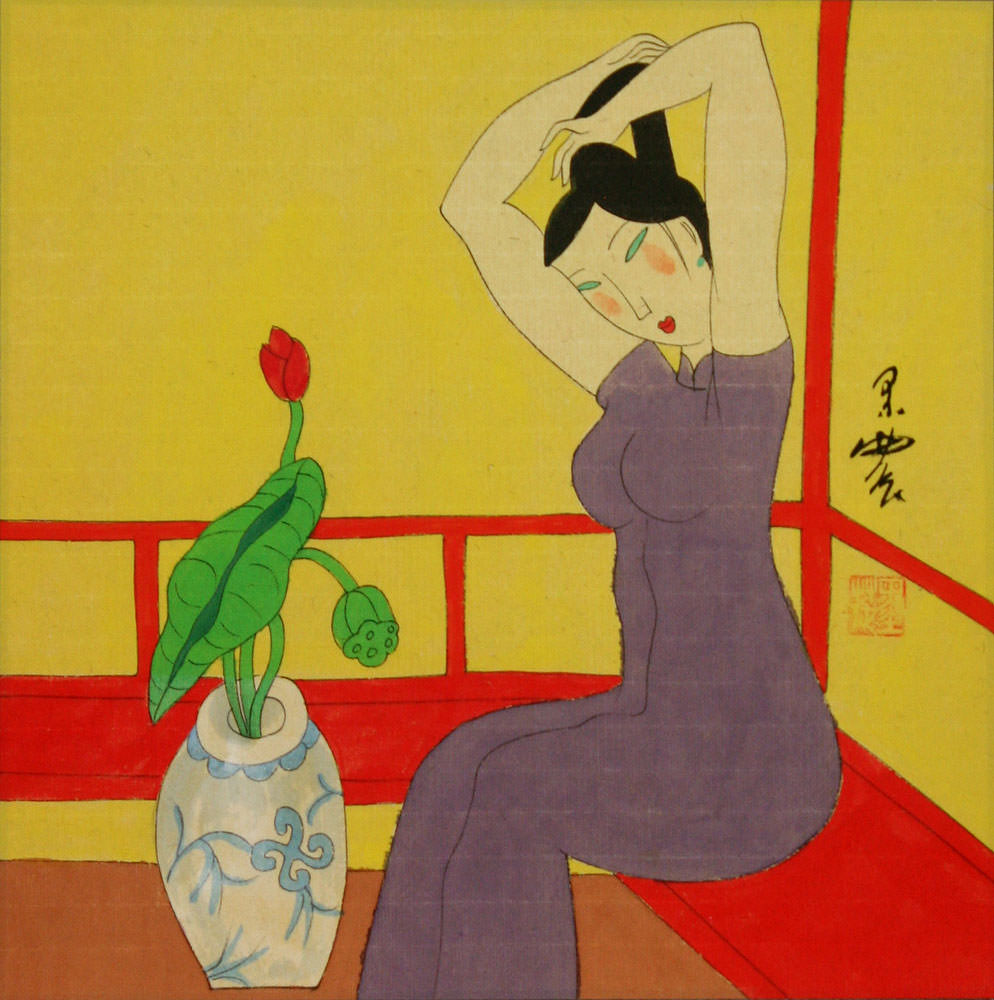 Chinese Woman Modern Art Painting
