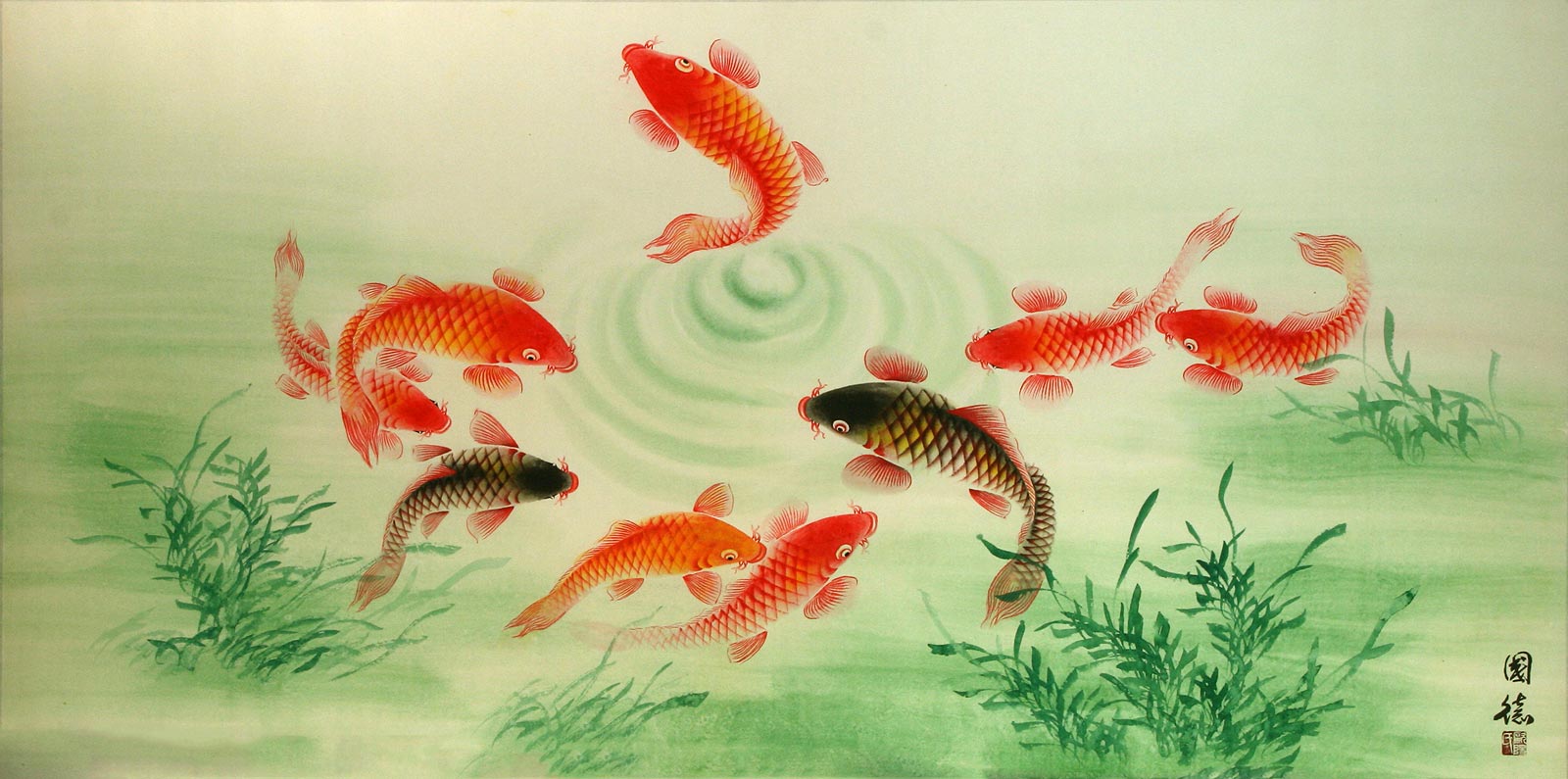 chinese koi fish art