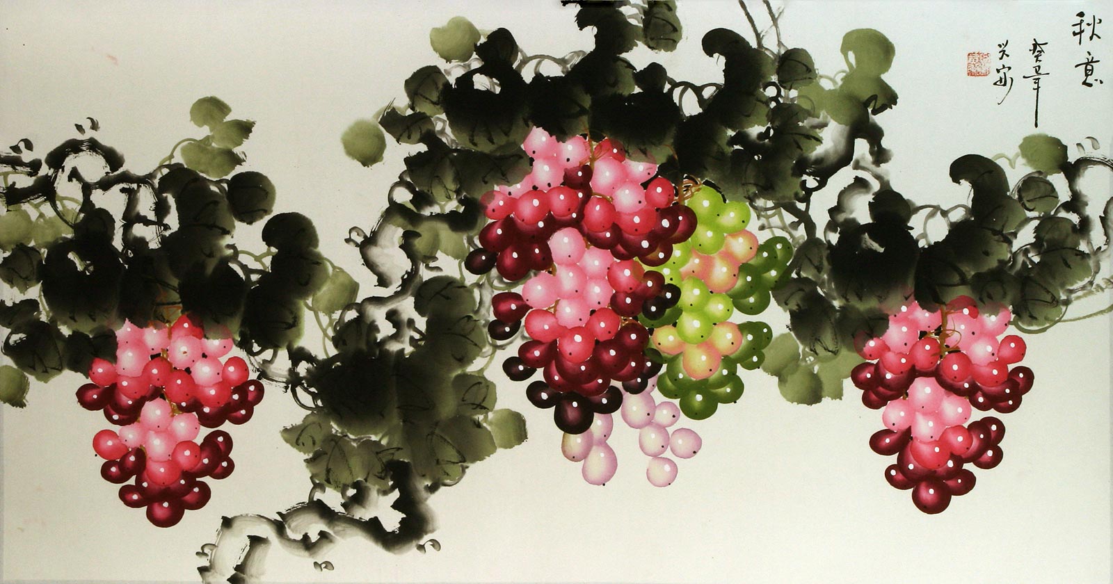 Colorful Grape Vineyard Painting