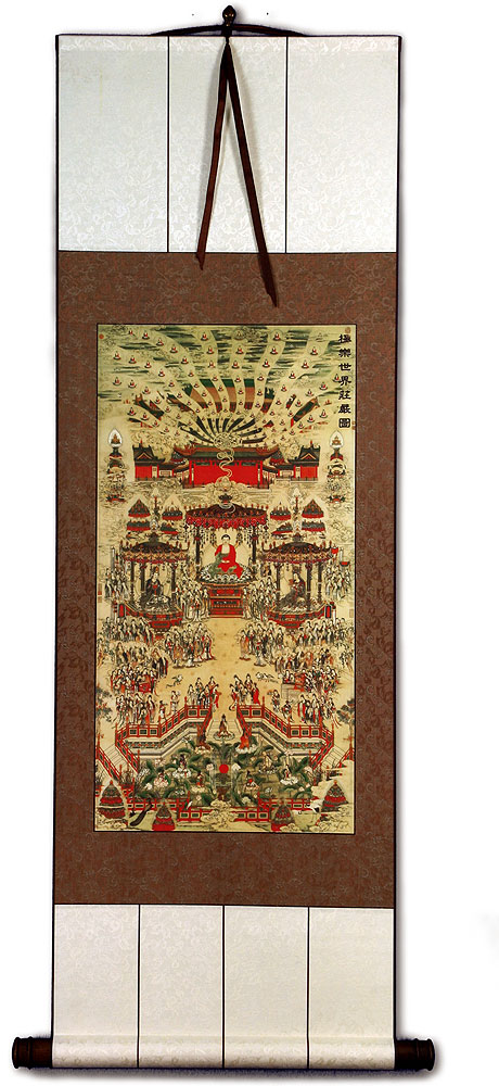 Buddhist Paradise Altar Print - Wall Scroll