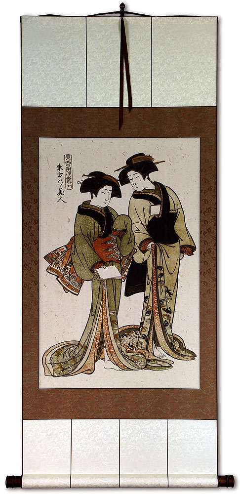 Beauties of the East - Japanese Woodblock Print Repro - Large Wall Scroll