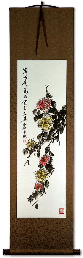 Chrysanthemum Flower Wall Scroll