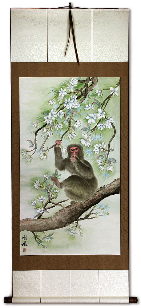 Chinese Monkey - Large Wall Scroll