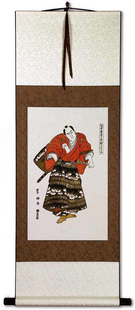 Ronin Samurai Warrior - Japanese Woodblock Print Repro - Wall Scroll