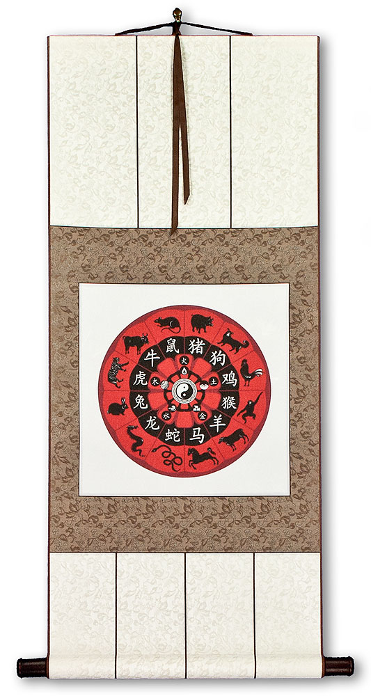 Chinese Zodiac - Animal Symbols - Wall Scroll