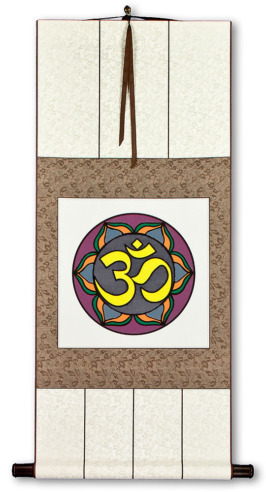 Colorful Om Symbol - Hindu / Buddhist Wall Scroll
