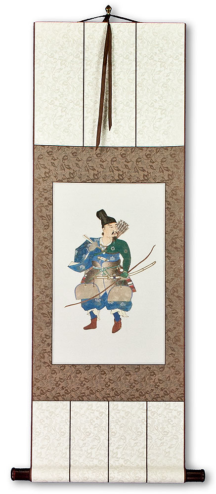 Japanese Archer Samurai Wall Scroll