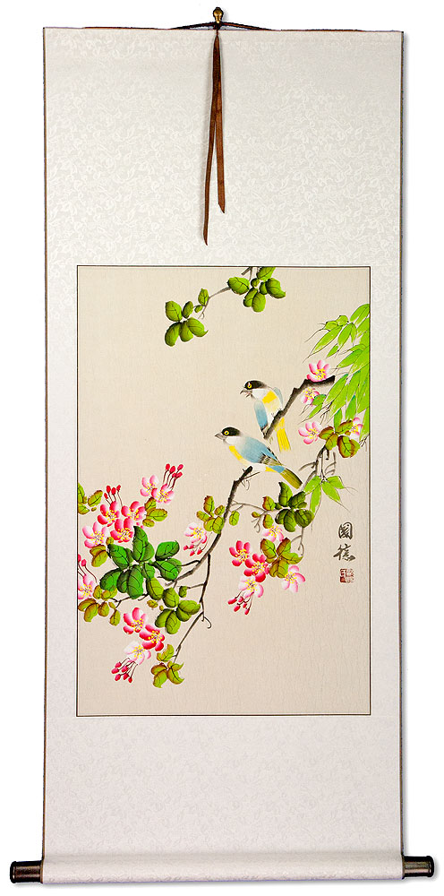 Bird and Flower Chinese Scroll