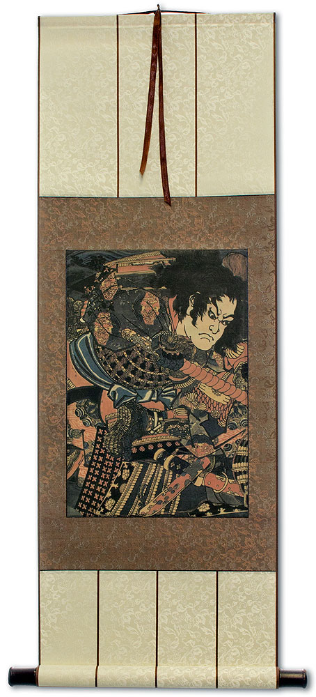 Samurai Sanada no Yoichi Yoshihisa - Japanese Woodblock Print Repro - Wall Scroll