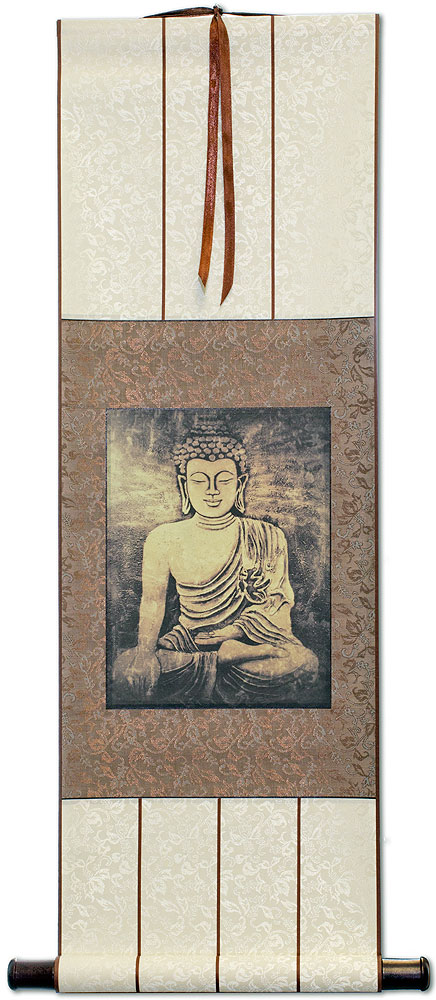 Stone Buddha - Giclee Print - Wall Scroll