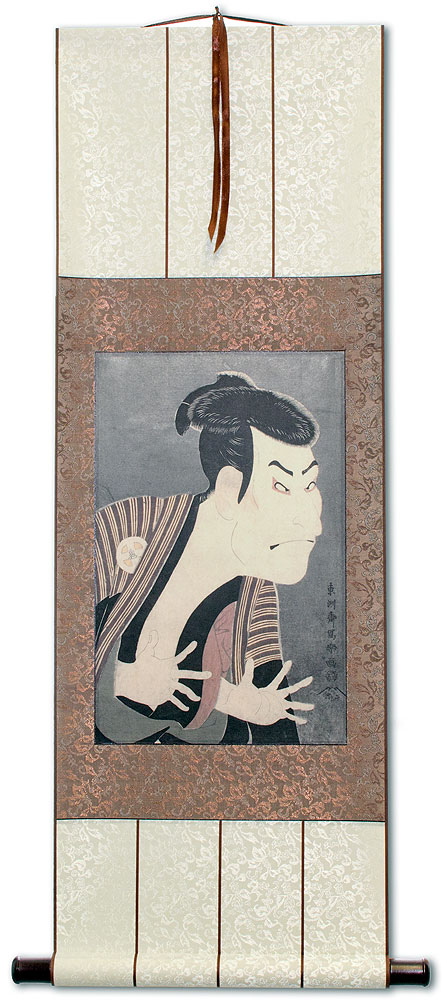 Samurai Actor - Japanese Woodblock Print Repro - Wall Scroll