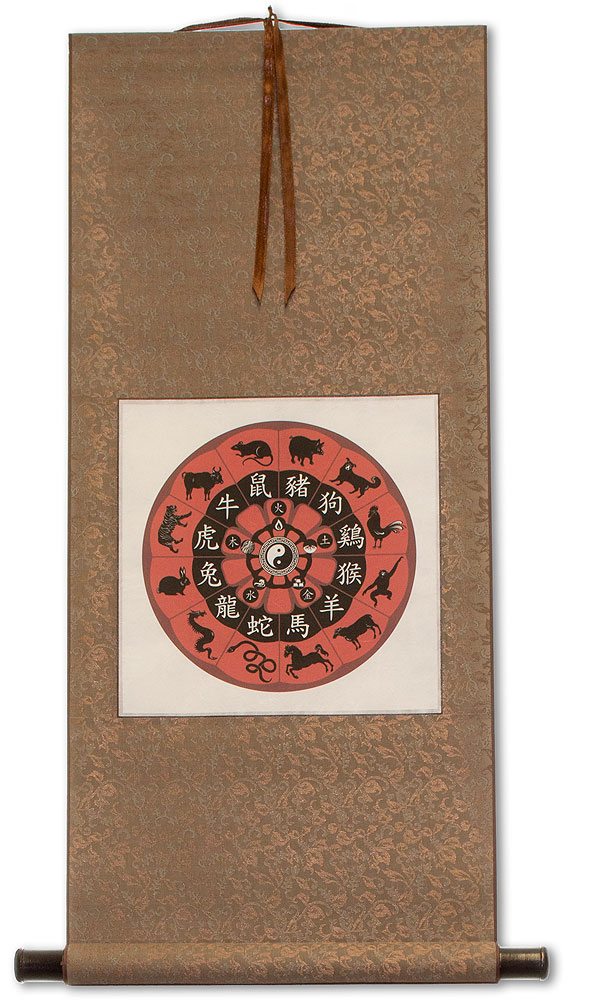 Chinese Zodiac - Animal Symbols - Wall Scroll