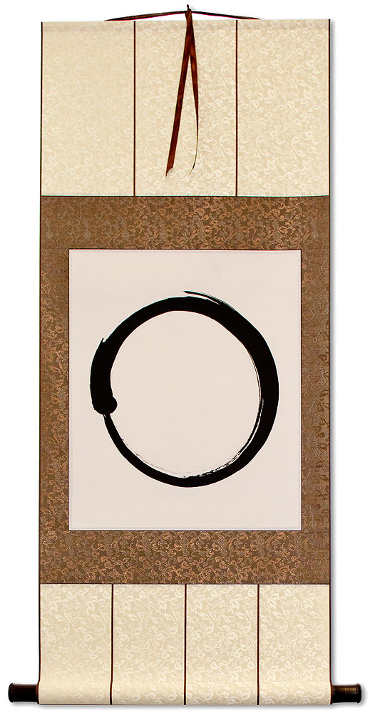 Enso - Buddhist Circle Calligraphy - Deluxe Wall Scroll