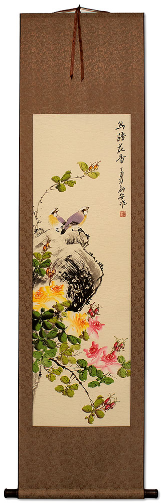 Scent of Flowers and Bird Song Wall Scroll