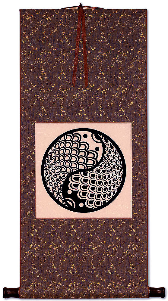 Yin Yang Fish Print - Chinese Scroll