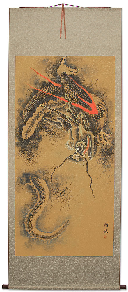 Flying Chinese Dragon - Very Large Chinese Scroll