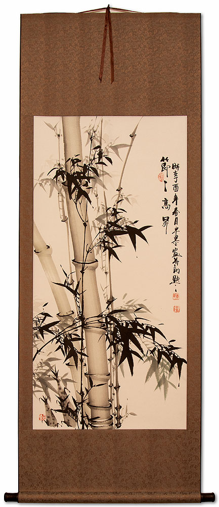 Rising Higher and Higher Bamboo - Chinese Painting Wall Scroll